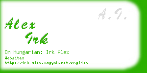 alex irk business card